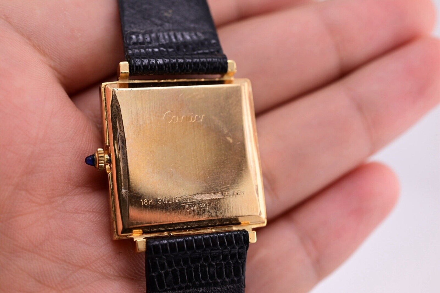 Rare Cartier Tank Electroplated Square Face Watch Ref 1335