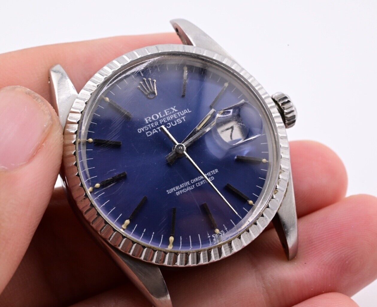 Gorgeous Blue Dial Datejust Rolex 16030 Jubilee Bracelet