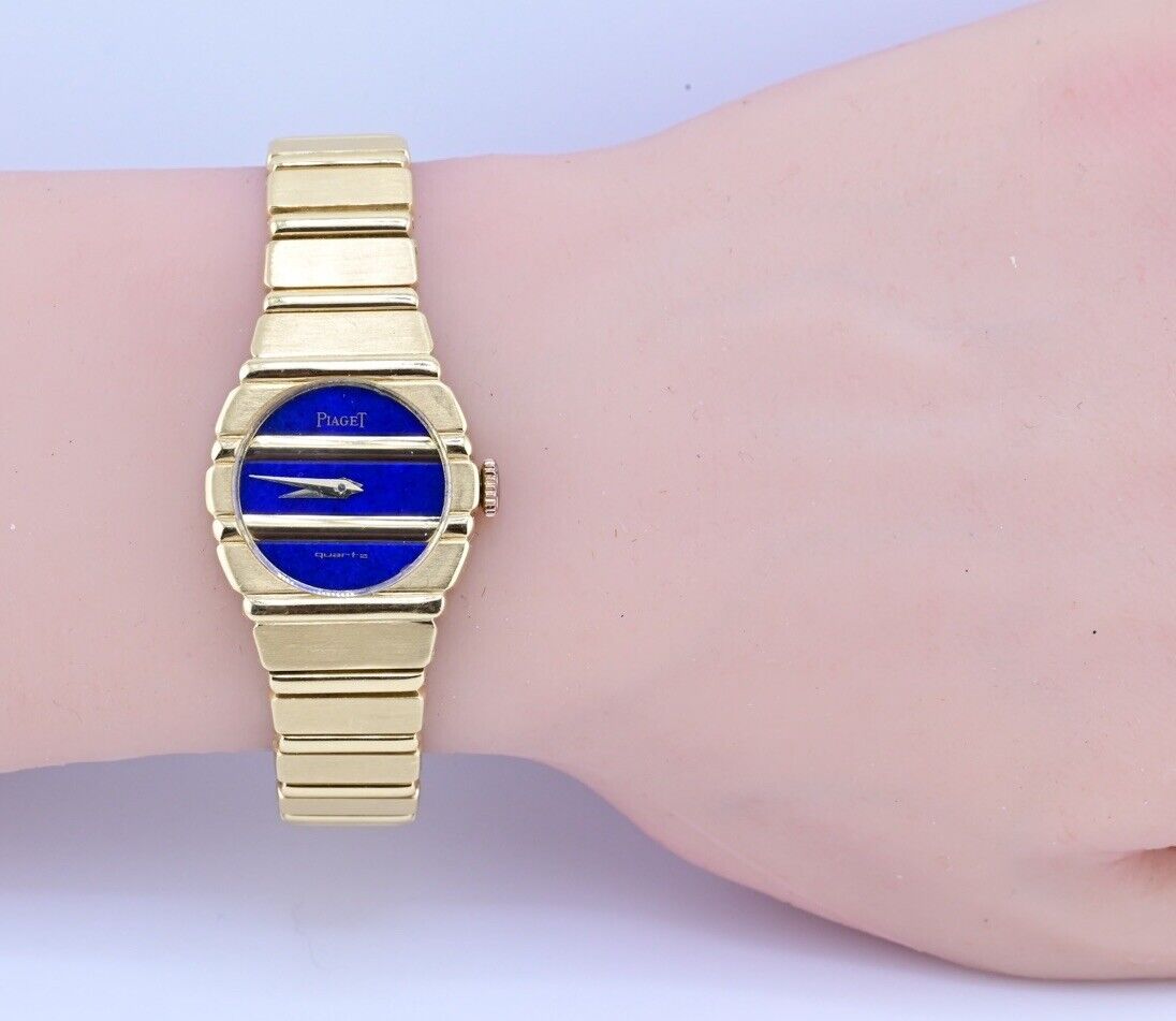 Fabulous Piaget Lapis Dial Ladies Watch 18K Solid Yellow Gold