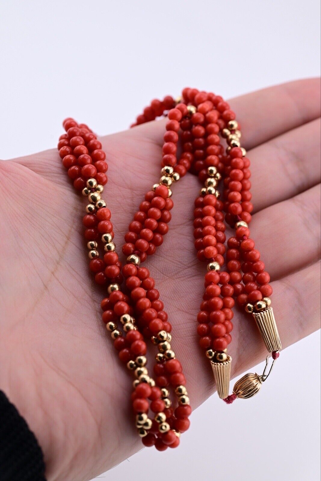 Gorgeous Red Blood Coral Necklace With Natural Non Treated Coral