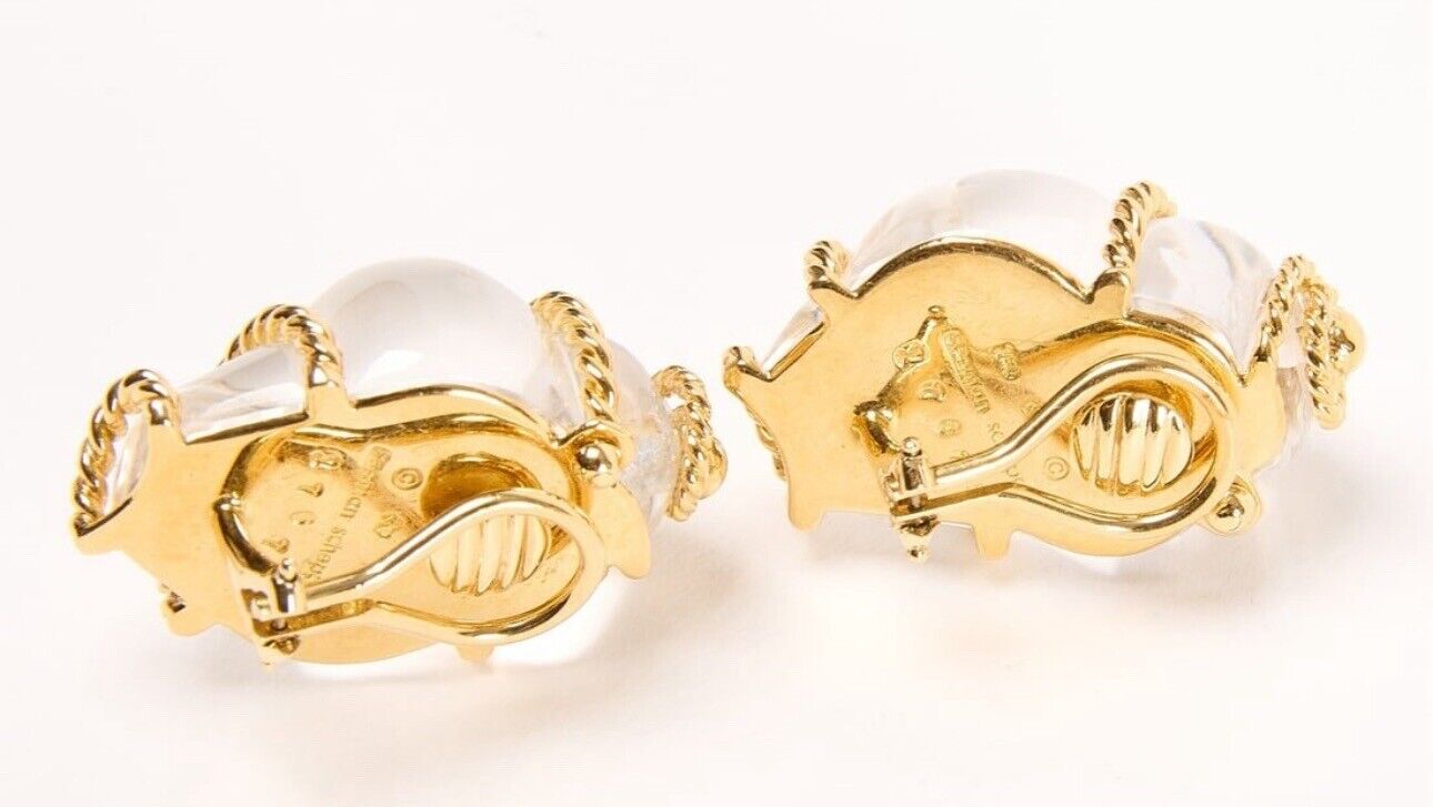 Pair of Seaman Schepps Crystal 18K Gold Earrings