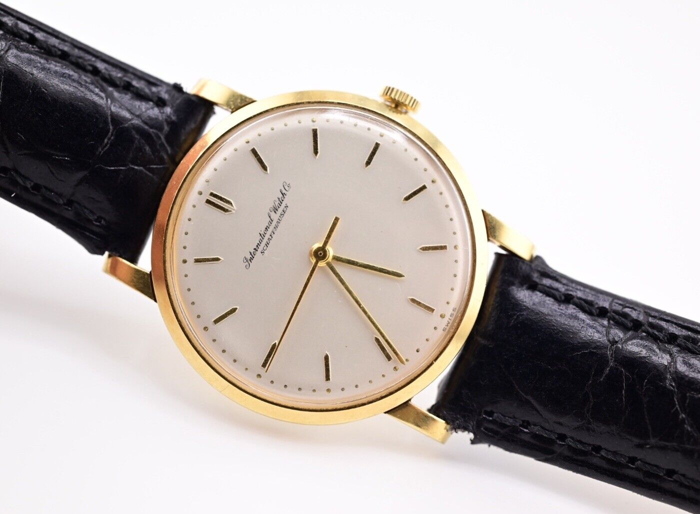 Vintage 18k Gold IWC SHAFFHAUSEN Winding Watch 1960s Reference R1205