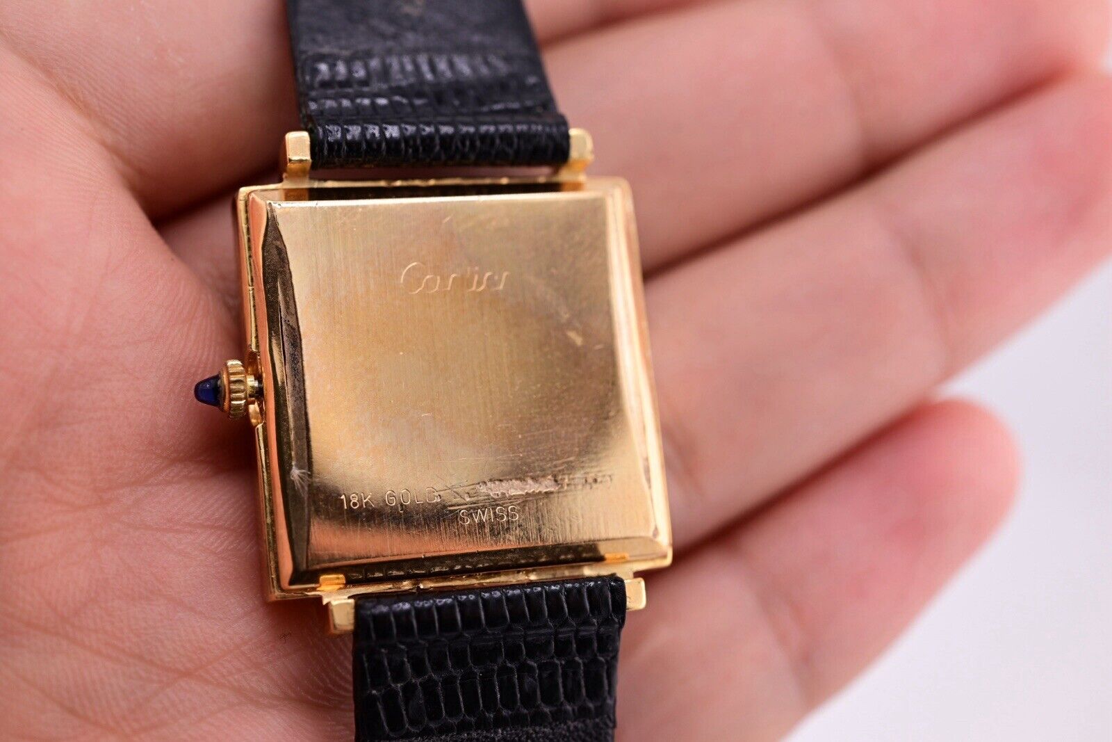 Rare Cartier Tank Electroplated Square Face Watch Ref 1335