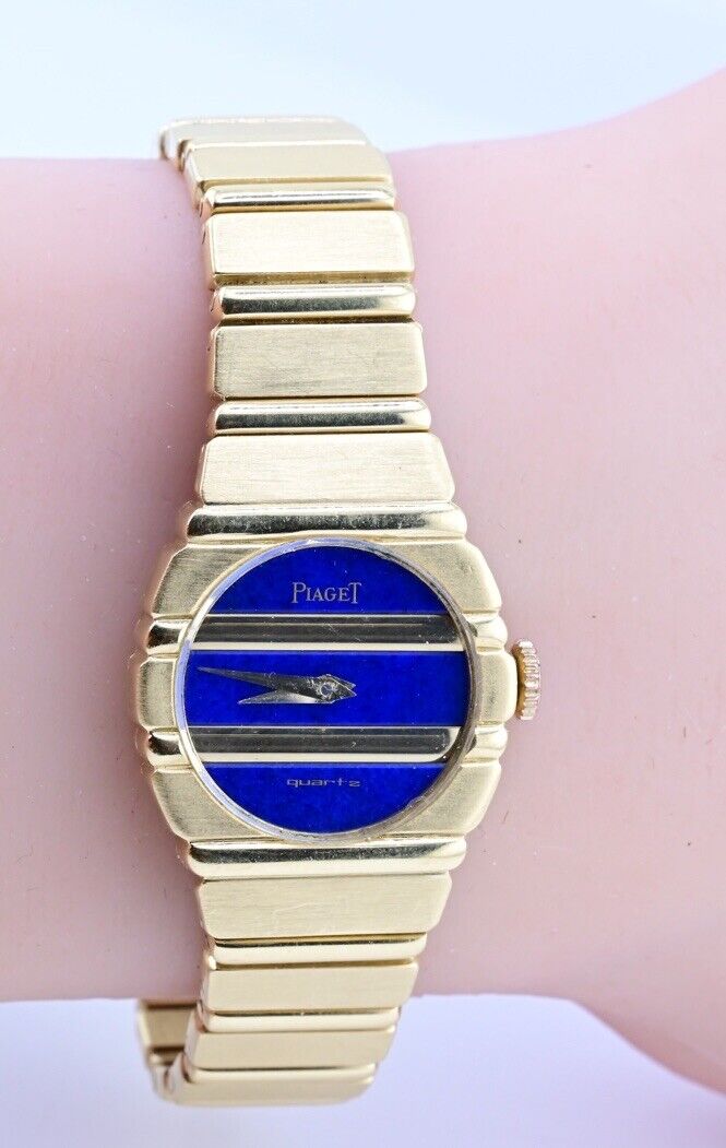 Fabulous Piaget Lapis Dial Ladies Watch 18K Solid Yellow Gold