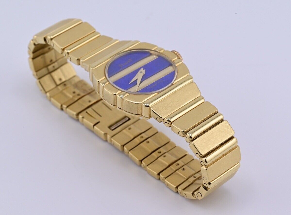 Fabulous Piaget Lapis Dial Ladies Watch 18K Solid Yellow Gold