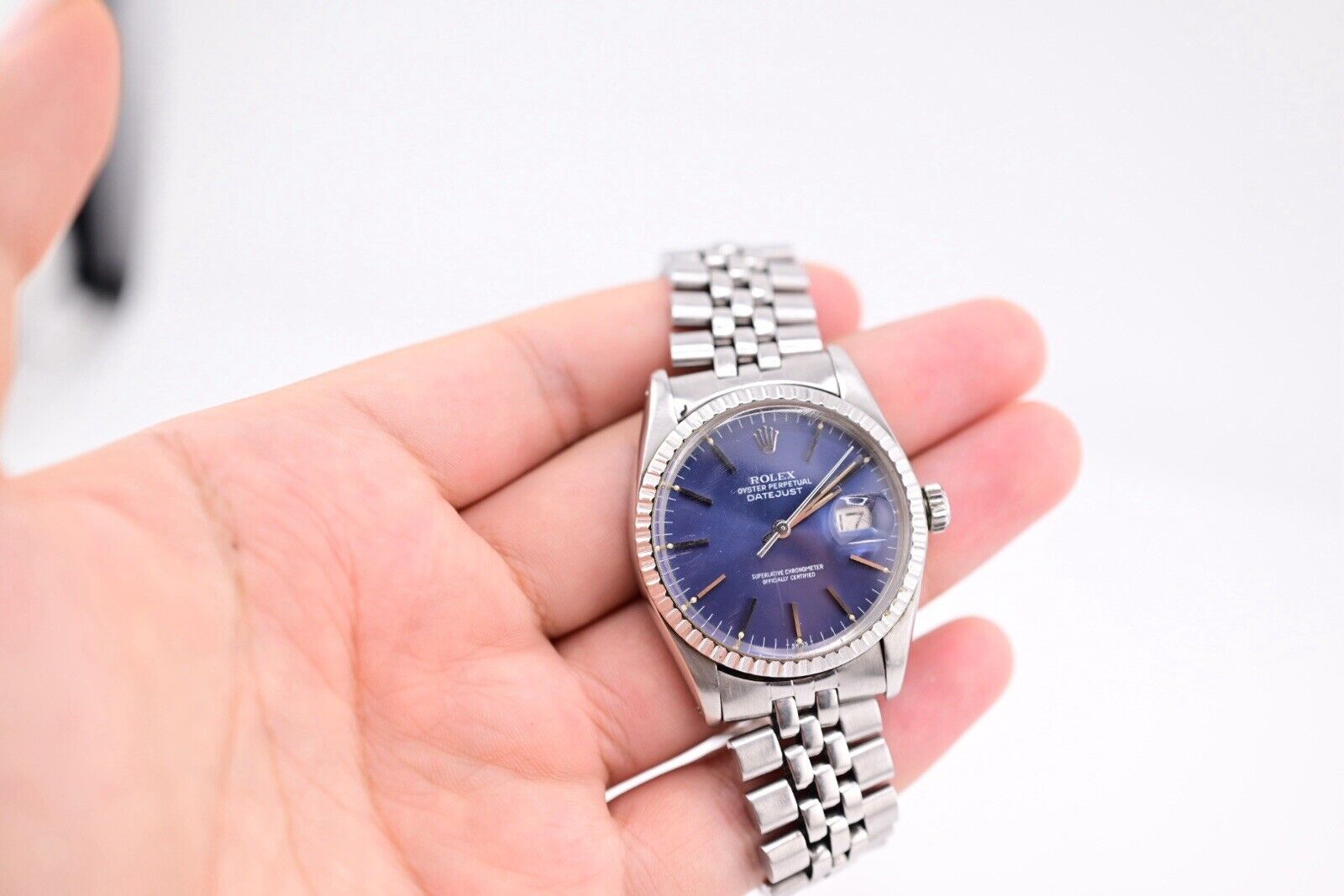 Gorgeous Blue Dial Datejust Rolex 16030 Jubilee Bracelet