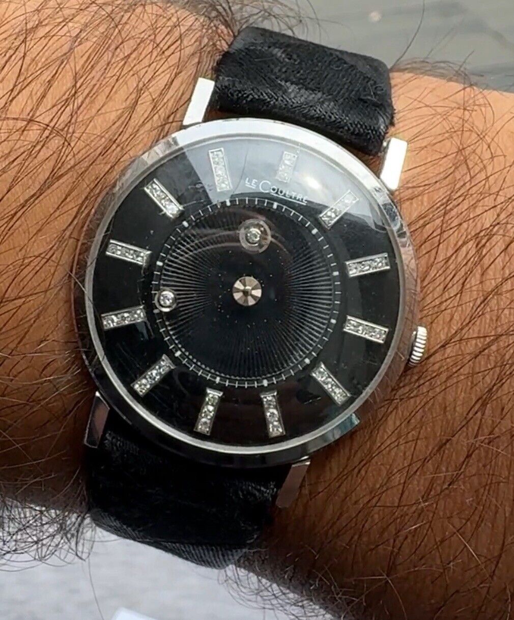 Exceptional Black Galaxy Mystery Dial Jaeger Lecoultre Watch 