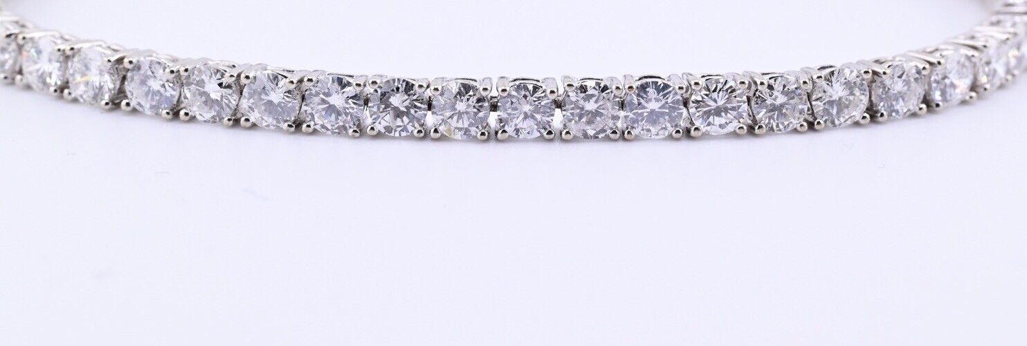 Exceptional Approx 7 Carat Diamond Tennis Bracelet 14K White Gold Fine Diamonds