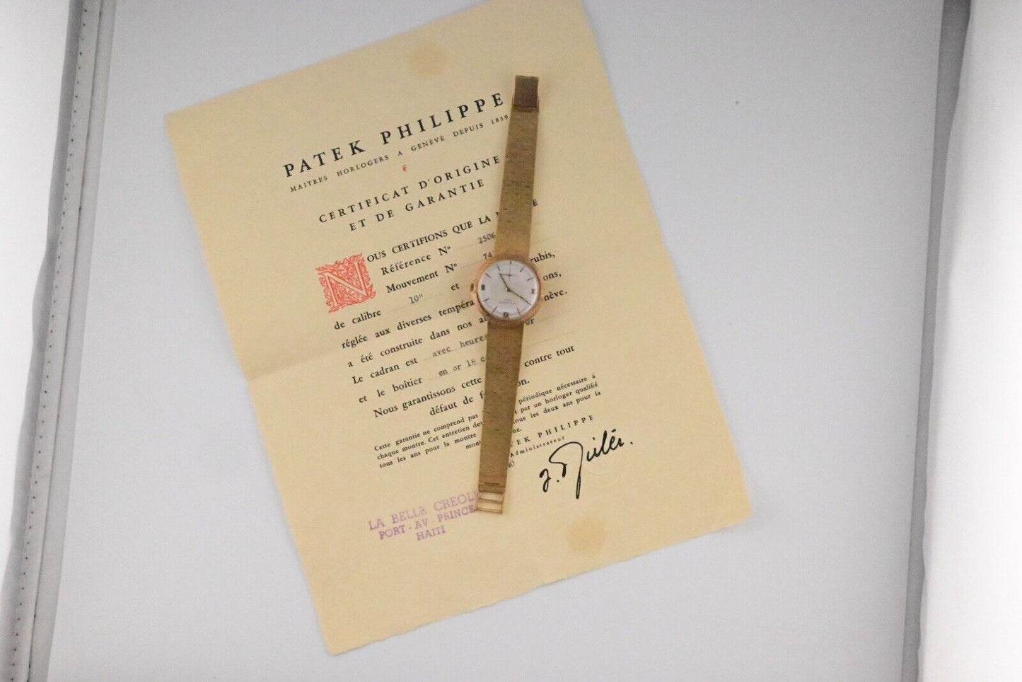 Exceptional Vintage Patek Philippe Calatrava 2506/1 18K Gold Box & Papers