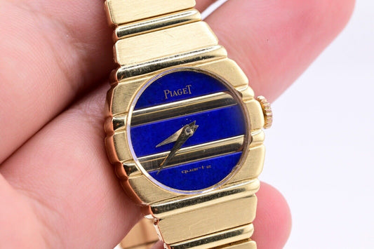 Fabulous Piaget Lapis Dial Ladies Watch 18K Solid Yellow Gold