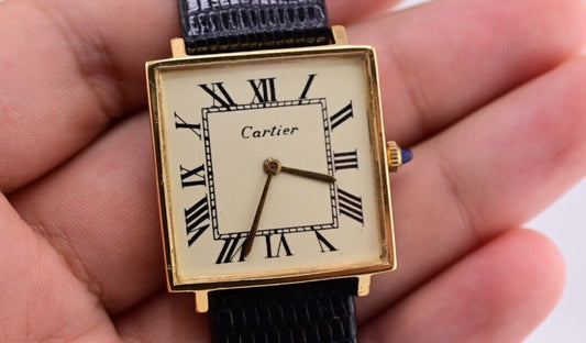 Rare Cartier Tank Electroplated Square Face Watch Ref 1335