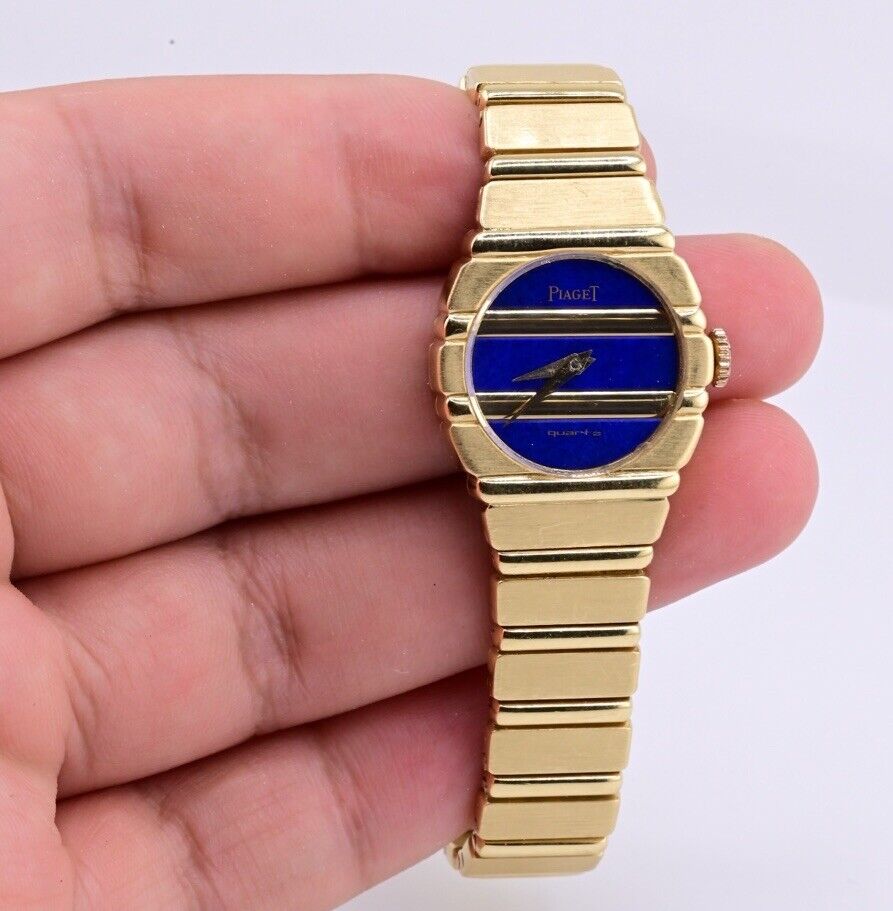 Fabulous Piaget Lapis Dial Ladies Watch 18K Solid Yellow Gold