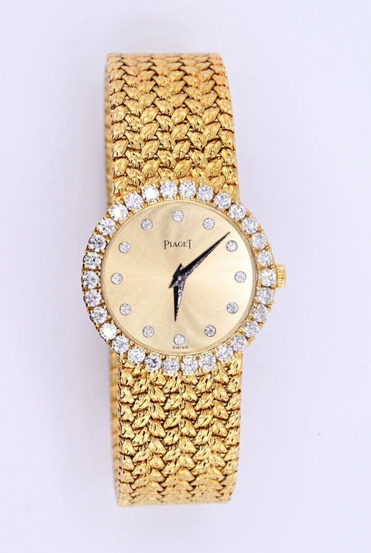 Pristine Condition Piaget Gold Diamond Dial Ladies Watch 18K Solid White Gold