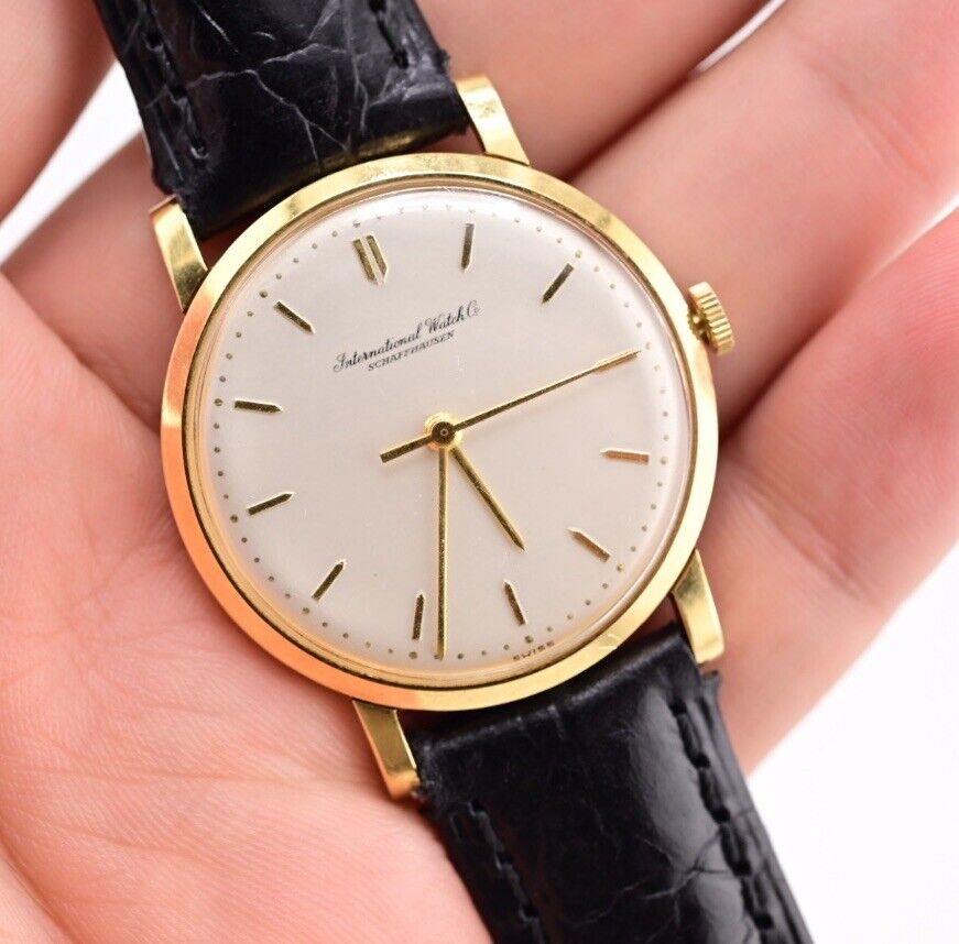 Vintage 18k Gold IWC SHAFFHAUSEN Winding Watch 1960s Reference R1205