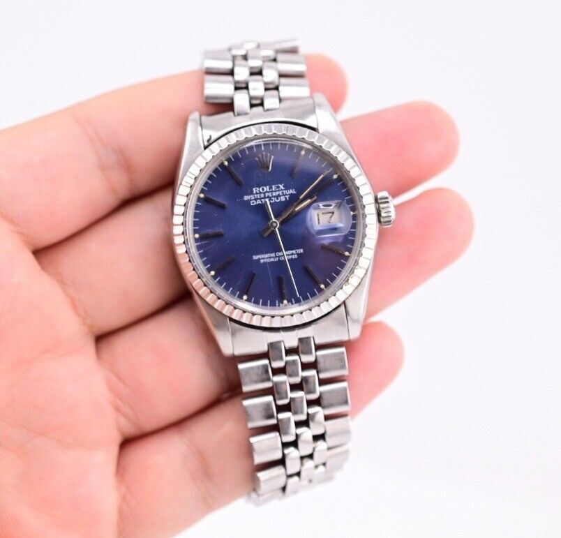 Gorgeous Blue Dial Datejust Rolex 16030 Jubilee Bracelet