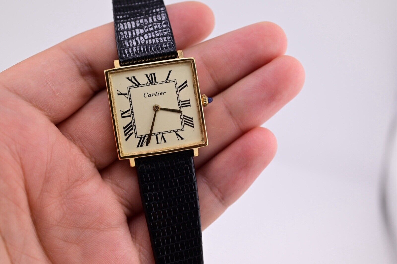 Rare Cartier Tank Electroplated Square Face Watch Ref 1335