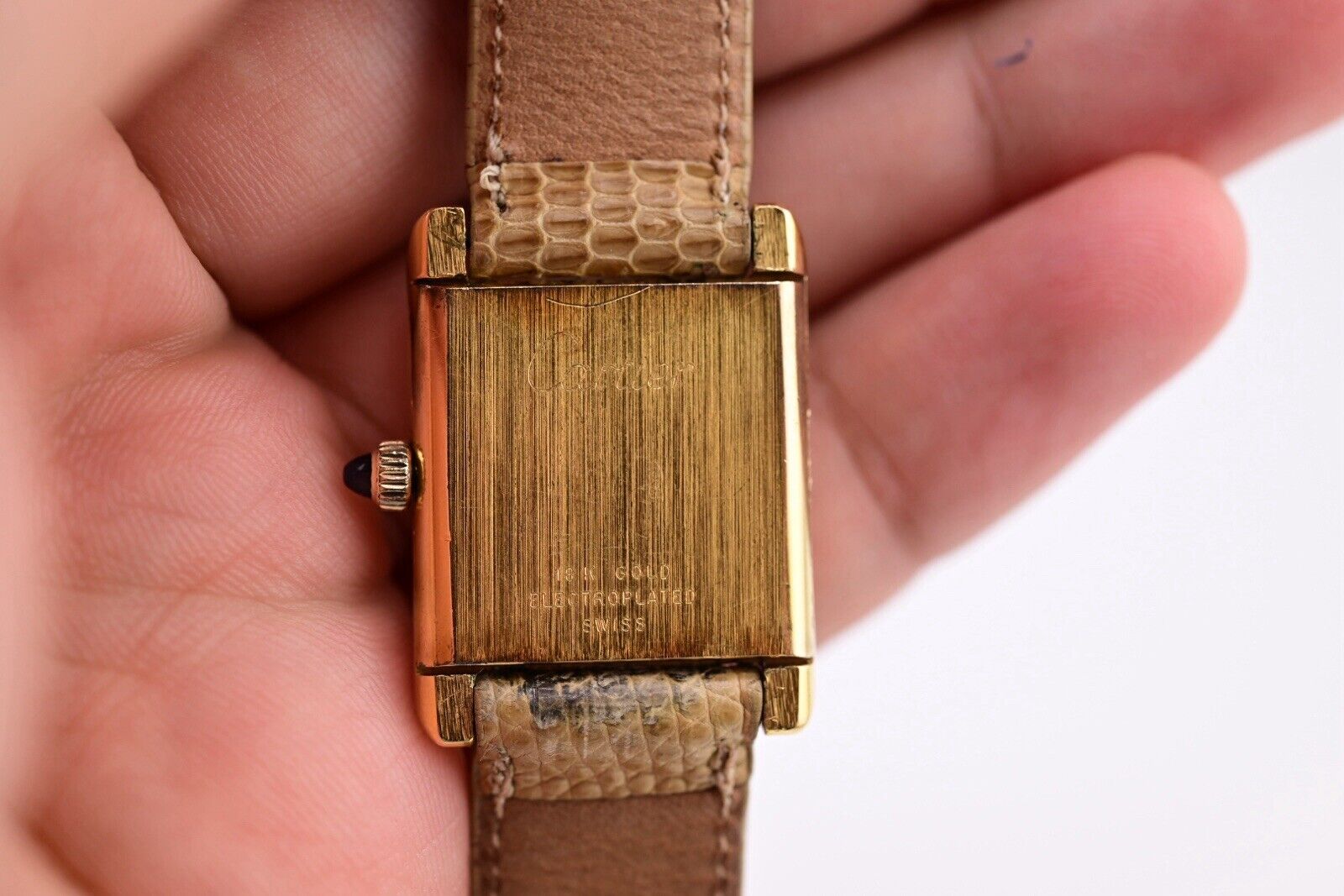 Cartier Tank  Mid Size 18K Electroplated 23x28mm Rare Spider Crack Dial