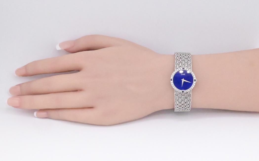 Super Gorgeous 18K White Gold Piaget Ladies Watch Lapis Dial 926 M22 Ref