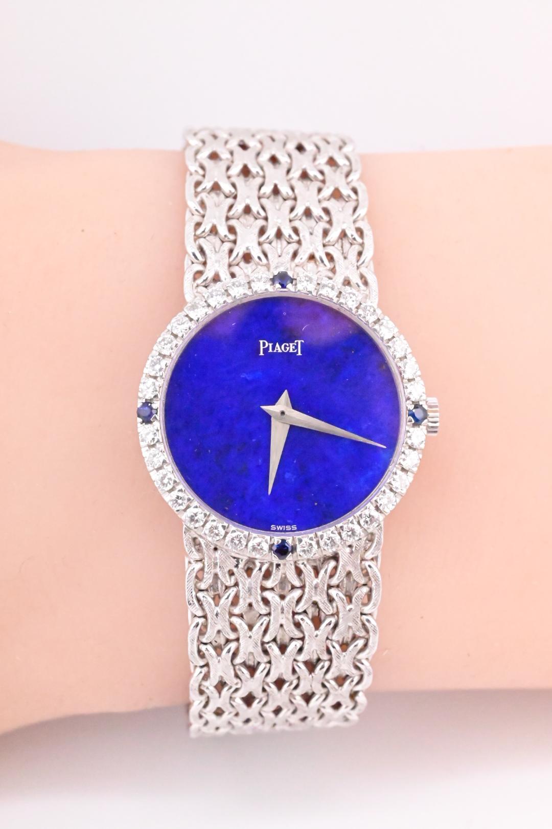 Super Gorgeous 18K White Gold Piaget Ladies Watch Lapis Dial 926 M22 Ref