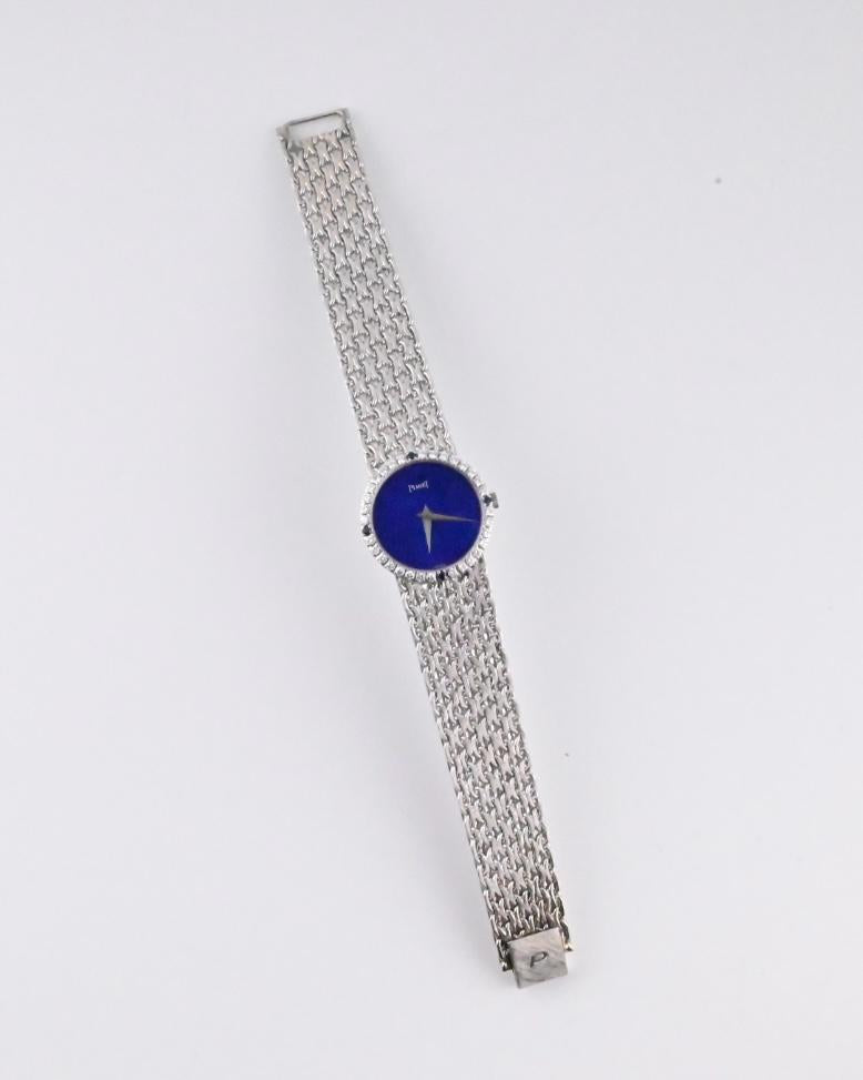 Super Gorgeous 18K White Gold Piaget Ladies Watch Lapis Dial 926 M22 Ref