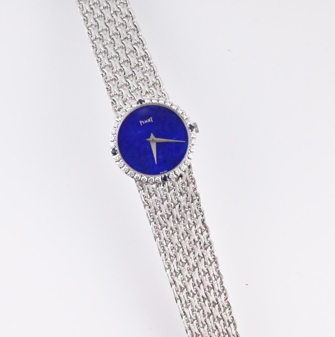 Super Gorgeous 18K White Gold Piaget Ladies Watch Lapis Dial 926 M22 Ref