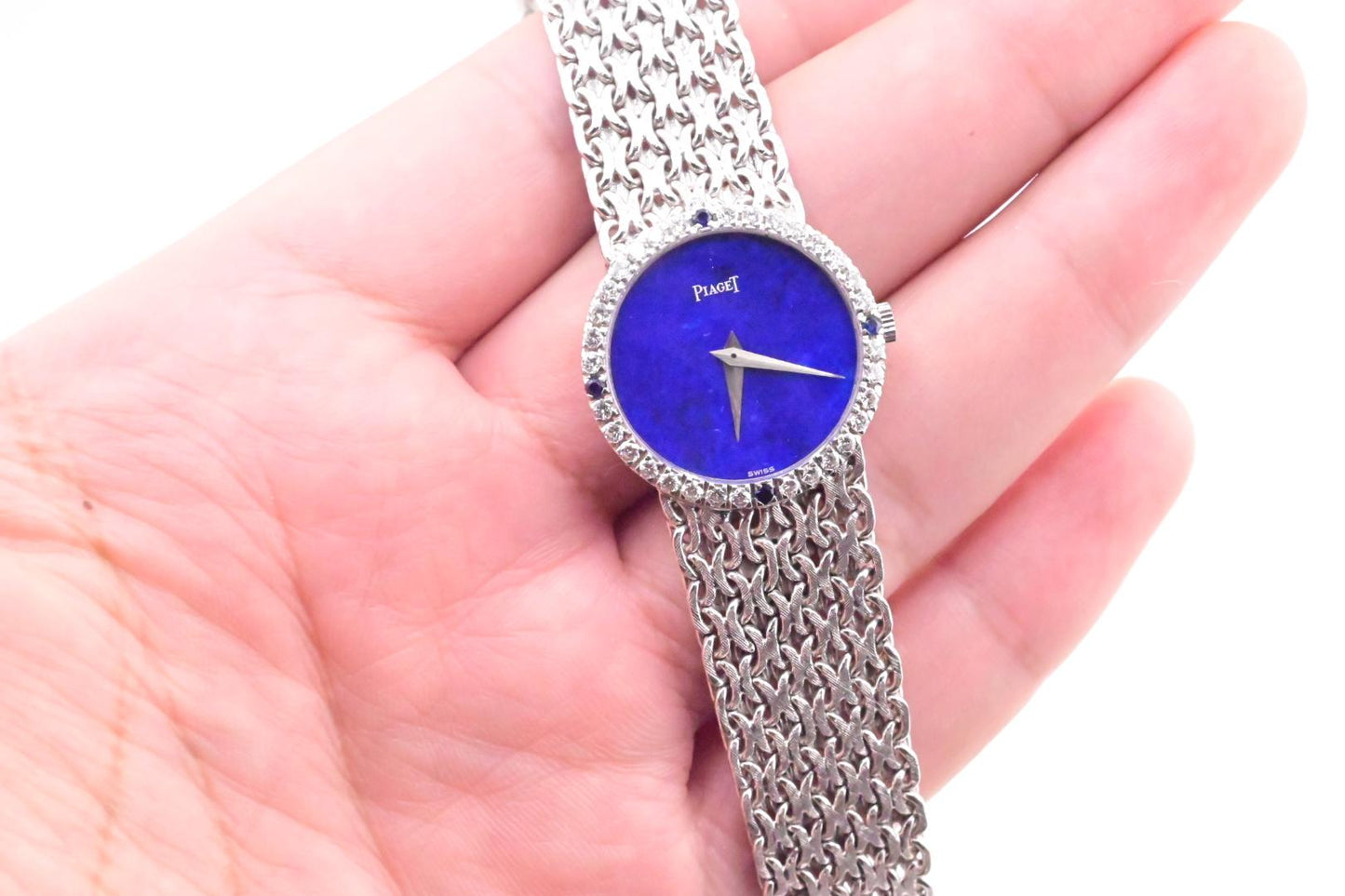 Super Gorgeous 18K White Gold Piaget Ladies Watch Lapis Dial 926 M22 Ref