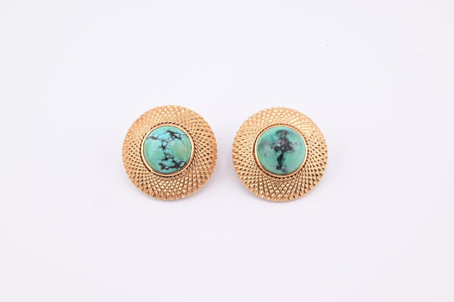 Beautiful Pair of H Stern Turquoise Earrings 18K