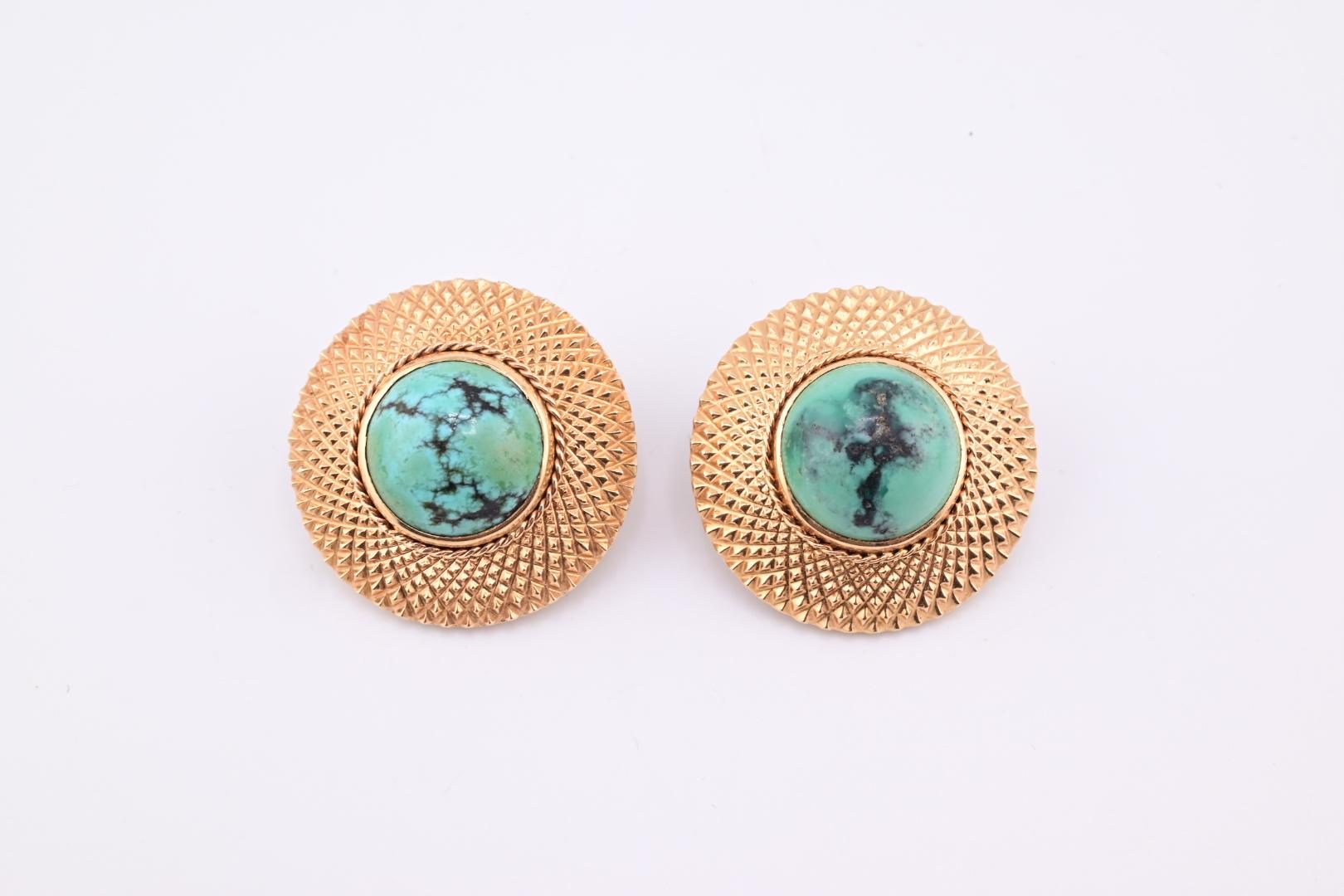 Beautiful Pair of H Stern Turquoise Earrings 18K