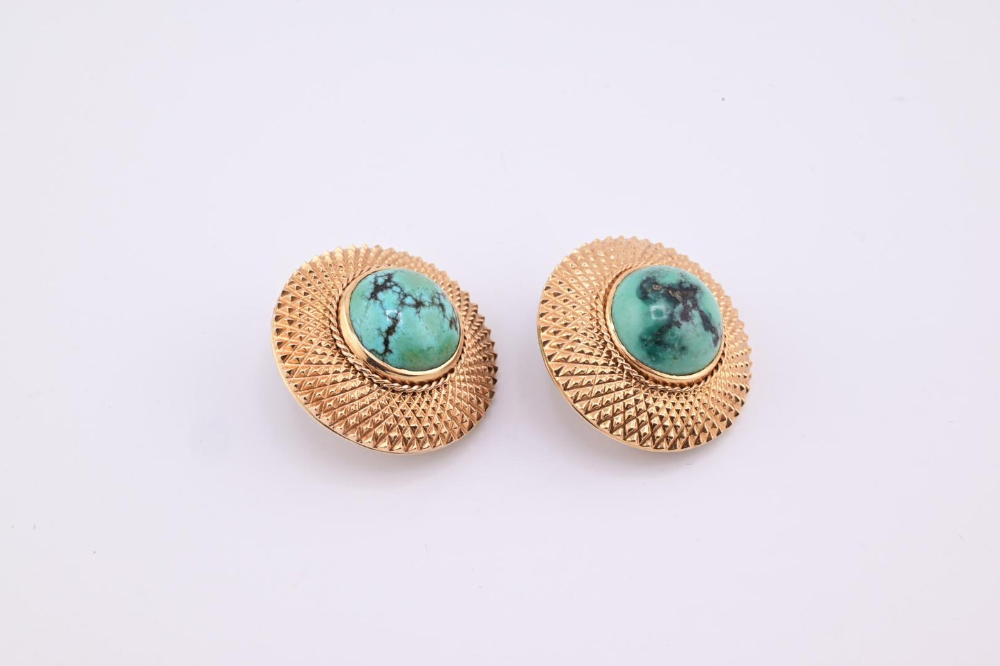 Beautiful Pair of H Stern Turquoise Earrings 18K