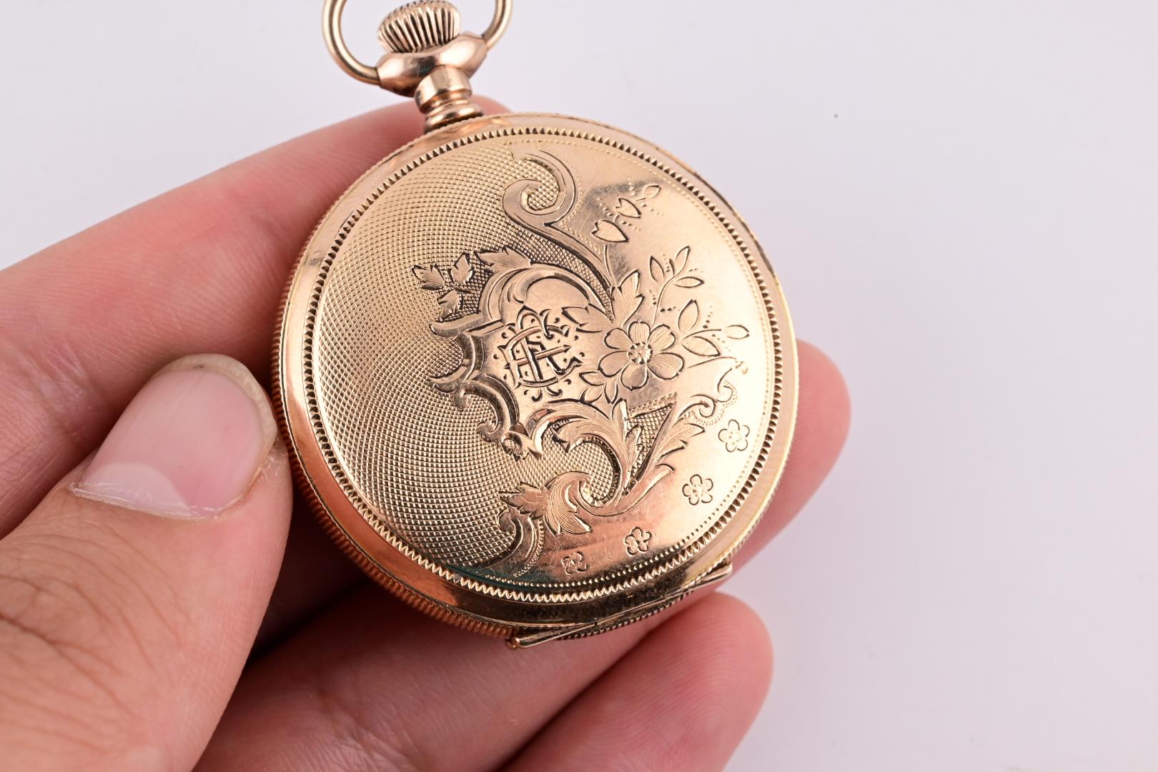 Super Gorgeous Waltham 14K Yellow Gold Pocket Watch 1894 J Grade 59.7 Grams