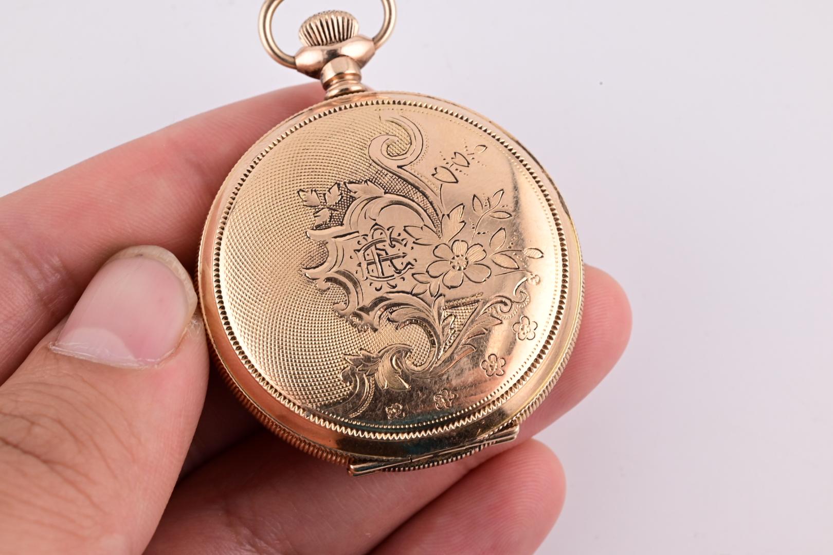 Super Gorgeous Waltham 14K Yellow Gold Pocket Watch 1894 J Grade 59.7 Grams