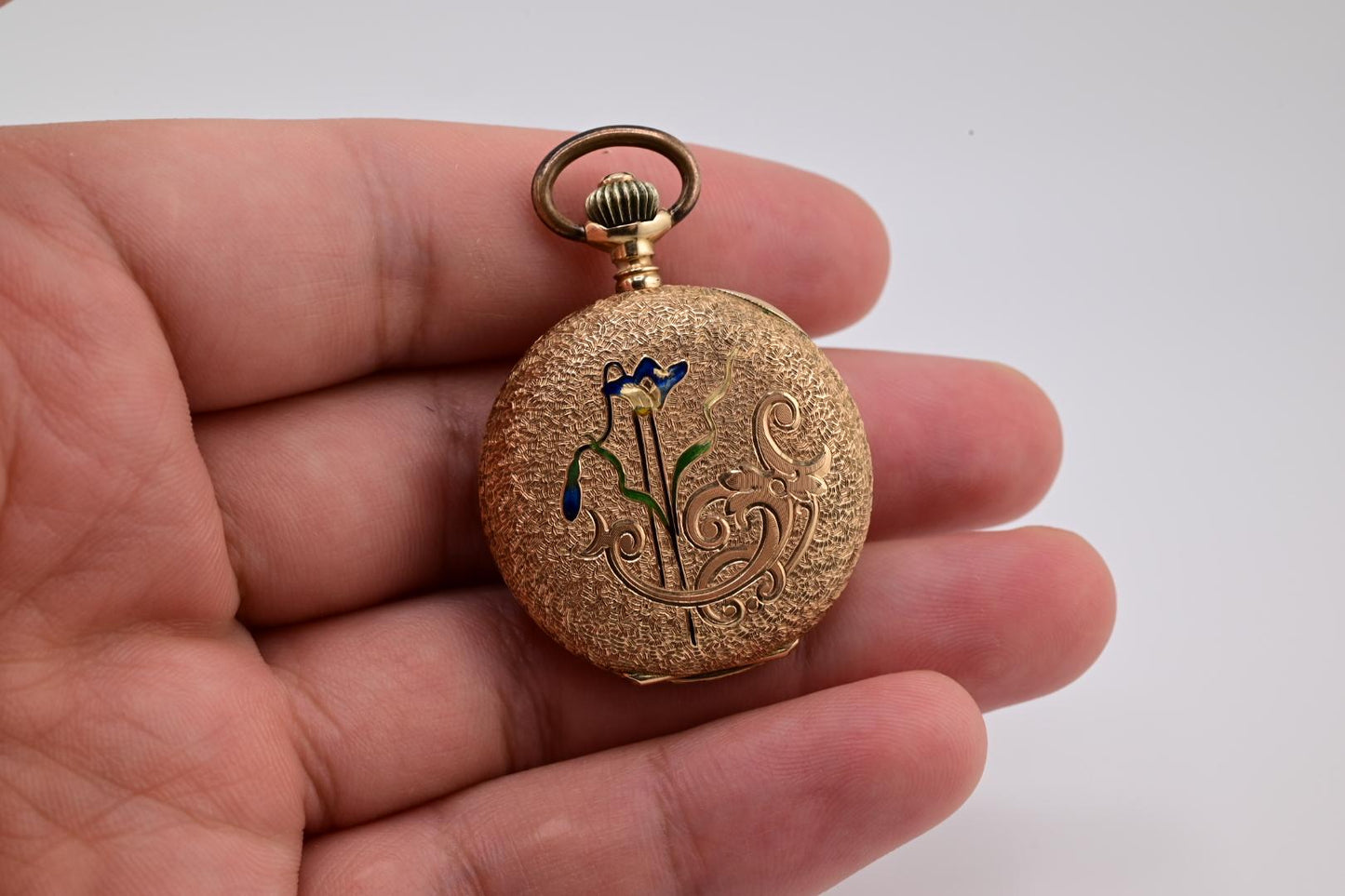 Exceptional Audemars Freres 14K Gold Enamel Pocket Watch