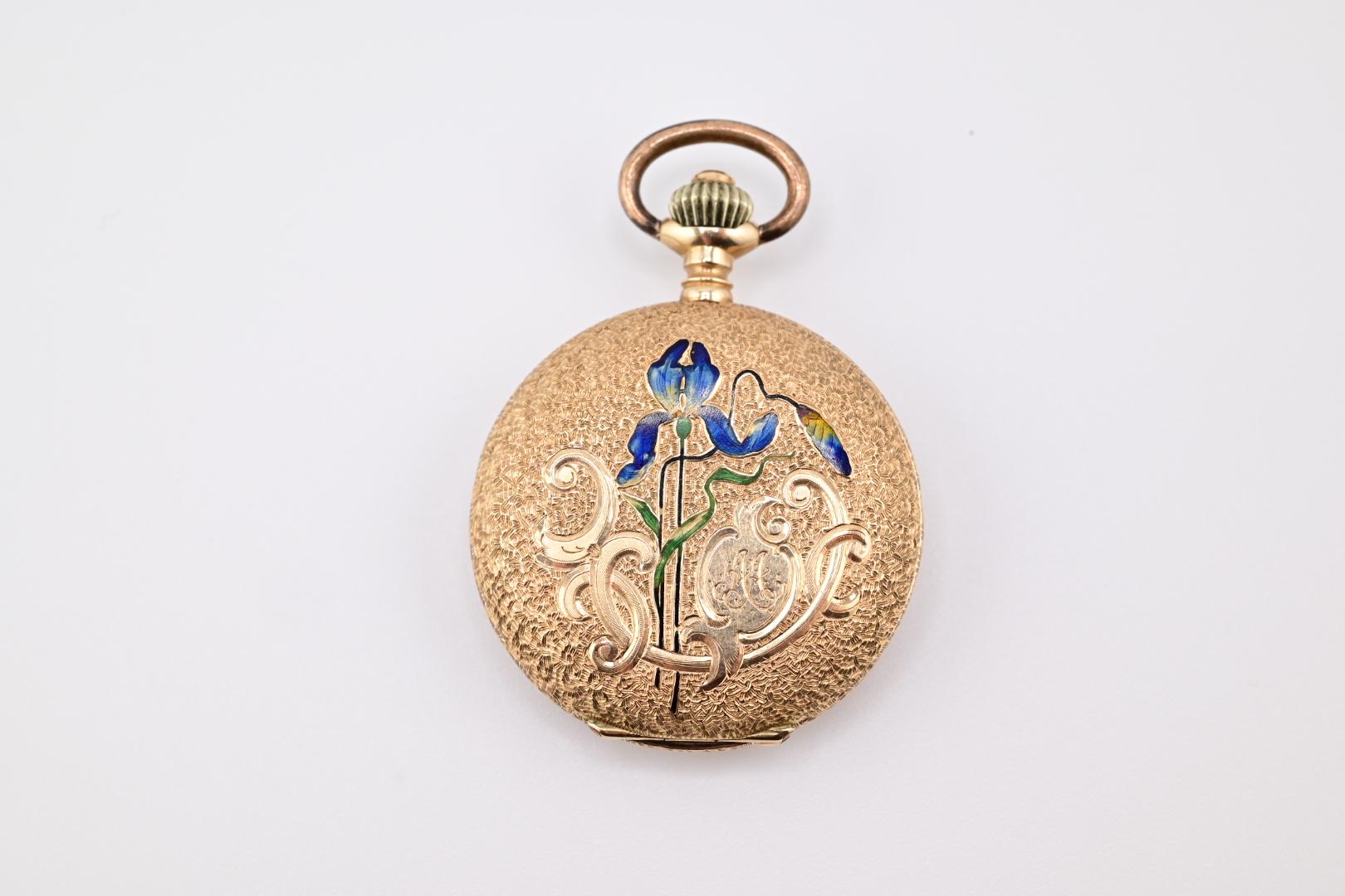 Exceptional Audemars Freres 14K Gold Enamel Pocket Watch