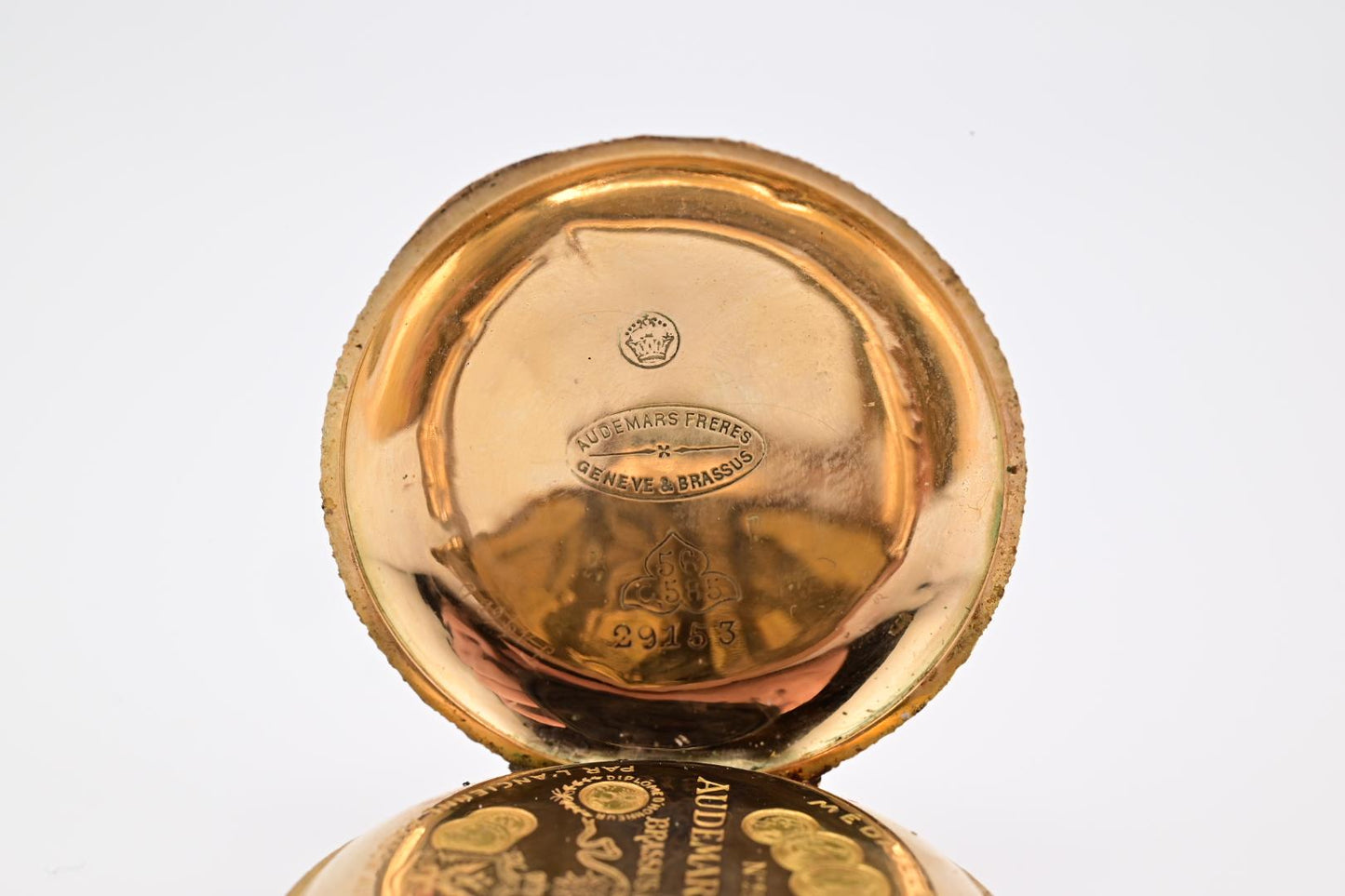 Exceptional Audemars Freres 14K Gold Enamel Pocket Watch