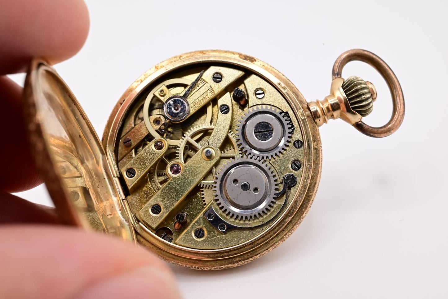 Exceptional Audemars Freres 14K Gold Enamel Pocket Watch