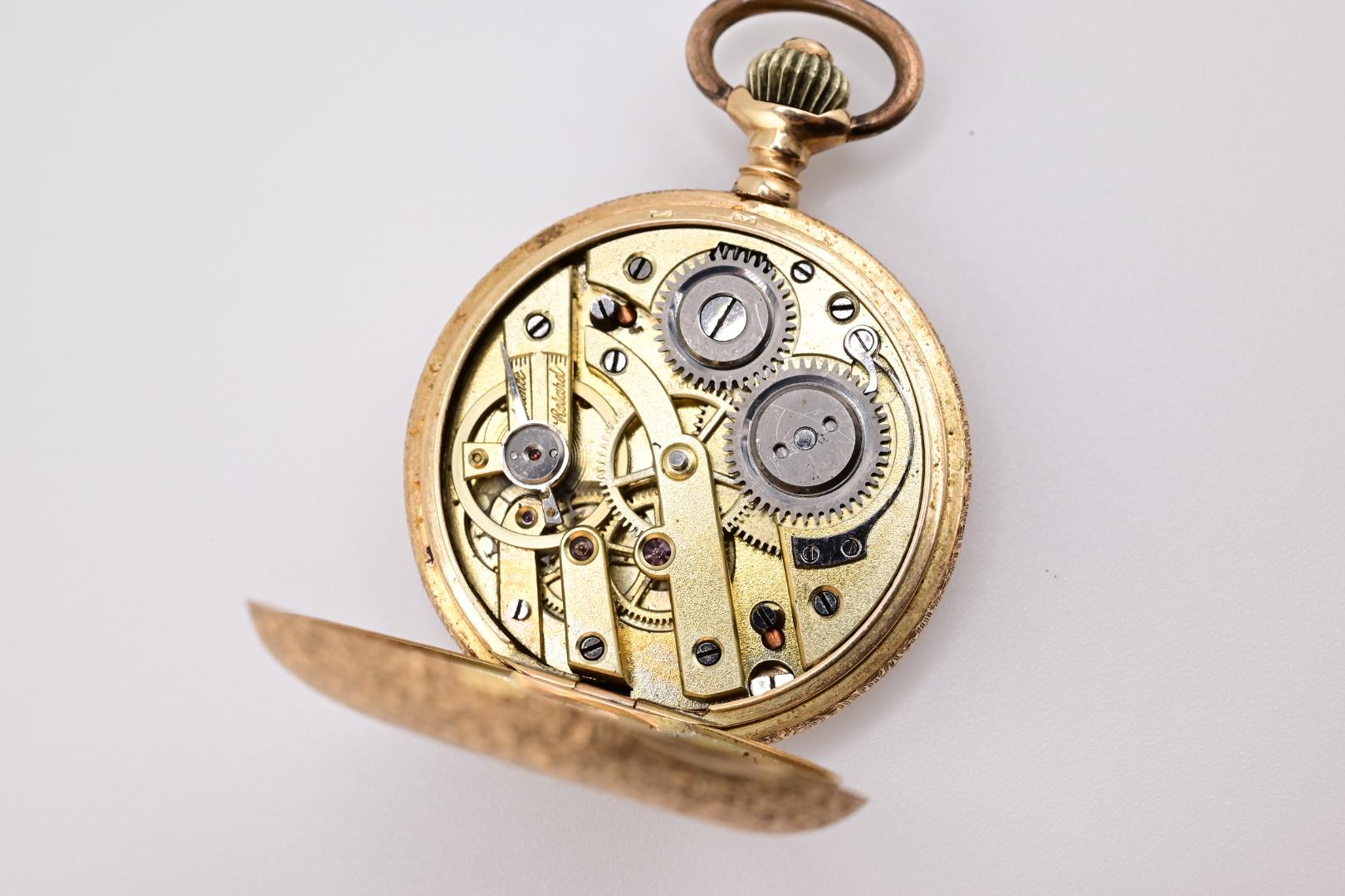 Exceptional Audemars Freres 14K Gold Enamel Pocket Watch