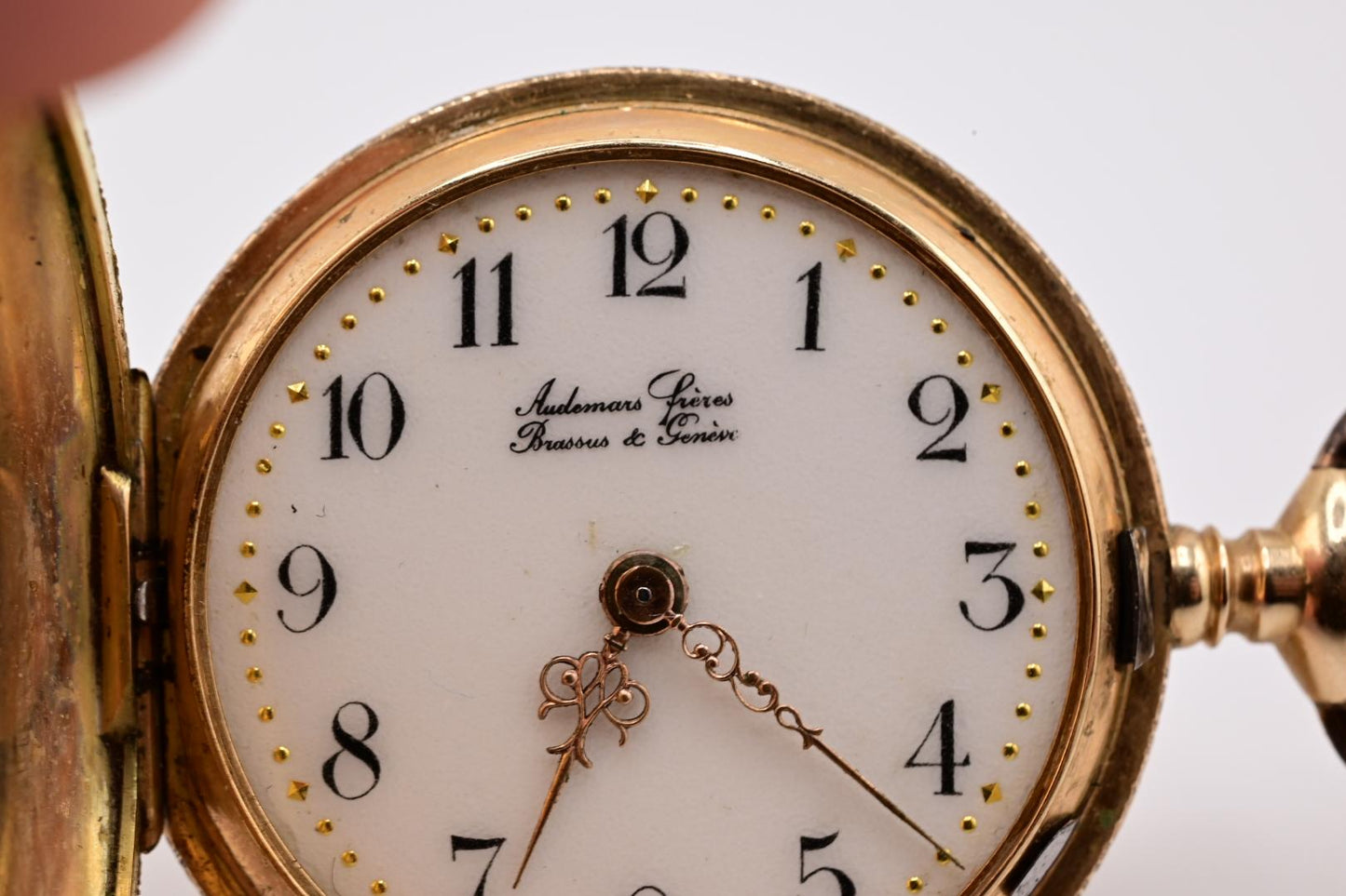 Exceptional Audemars Freres 14K Gold Enamel Pocket Watch