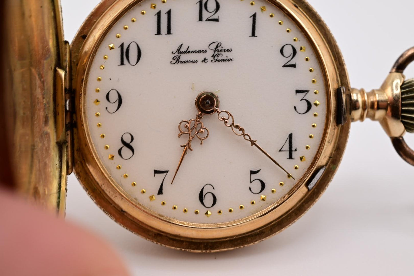 Exceptional Audemars Freres 14K Gold Enamel Pocket Watch