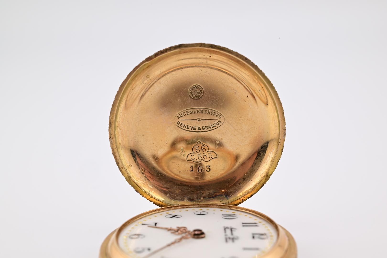 Exceptional Audemars Freres 14K Gold Enamel Pocket Watch