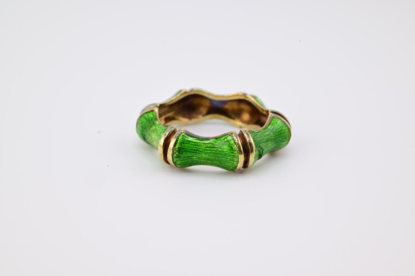 Gorgeous Tiffany & Co 18K Gold & Enamel Ring Size 7