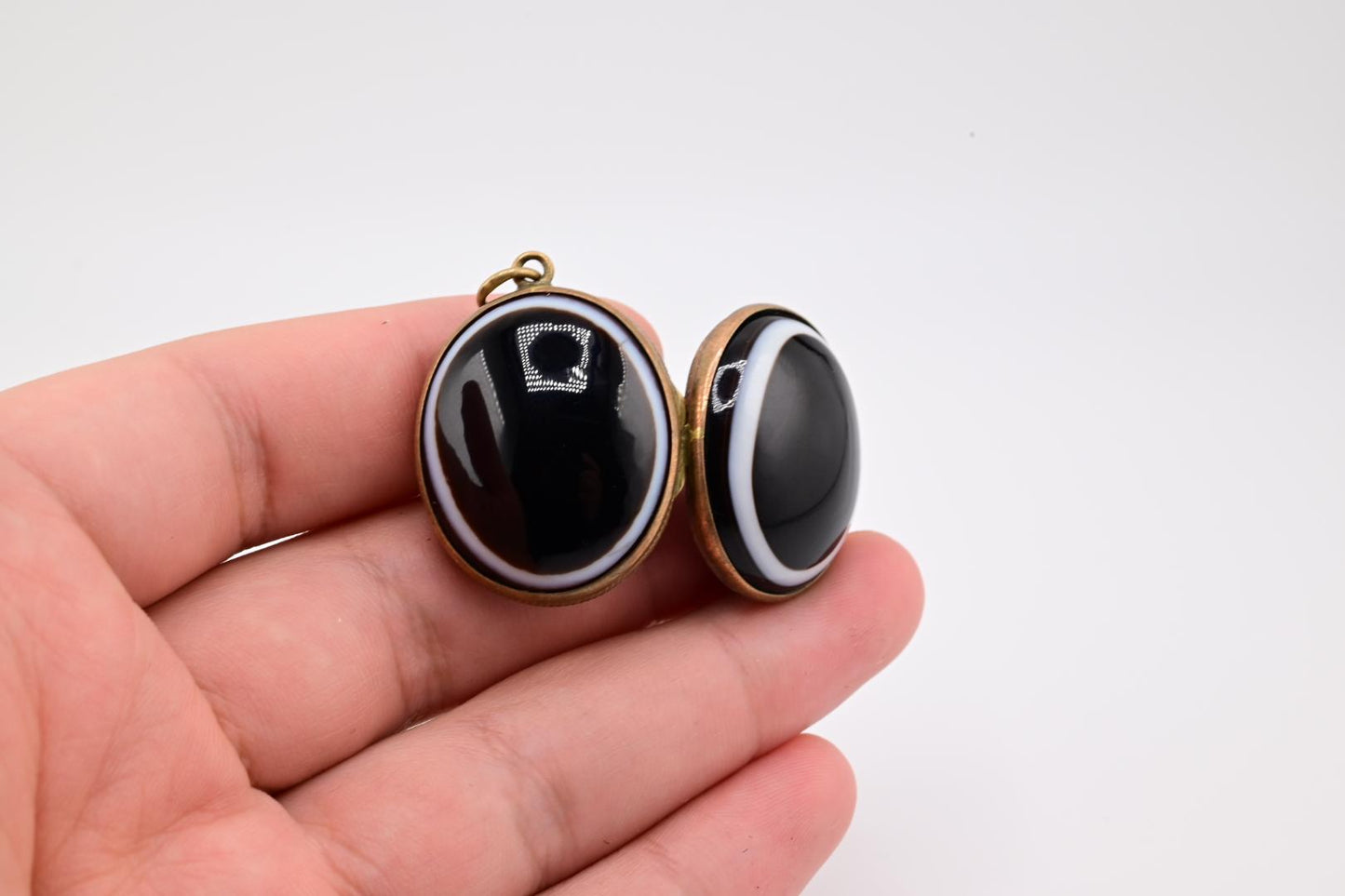 Gorgeous Victorian Period Agate Bullseye Locket