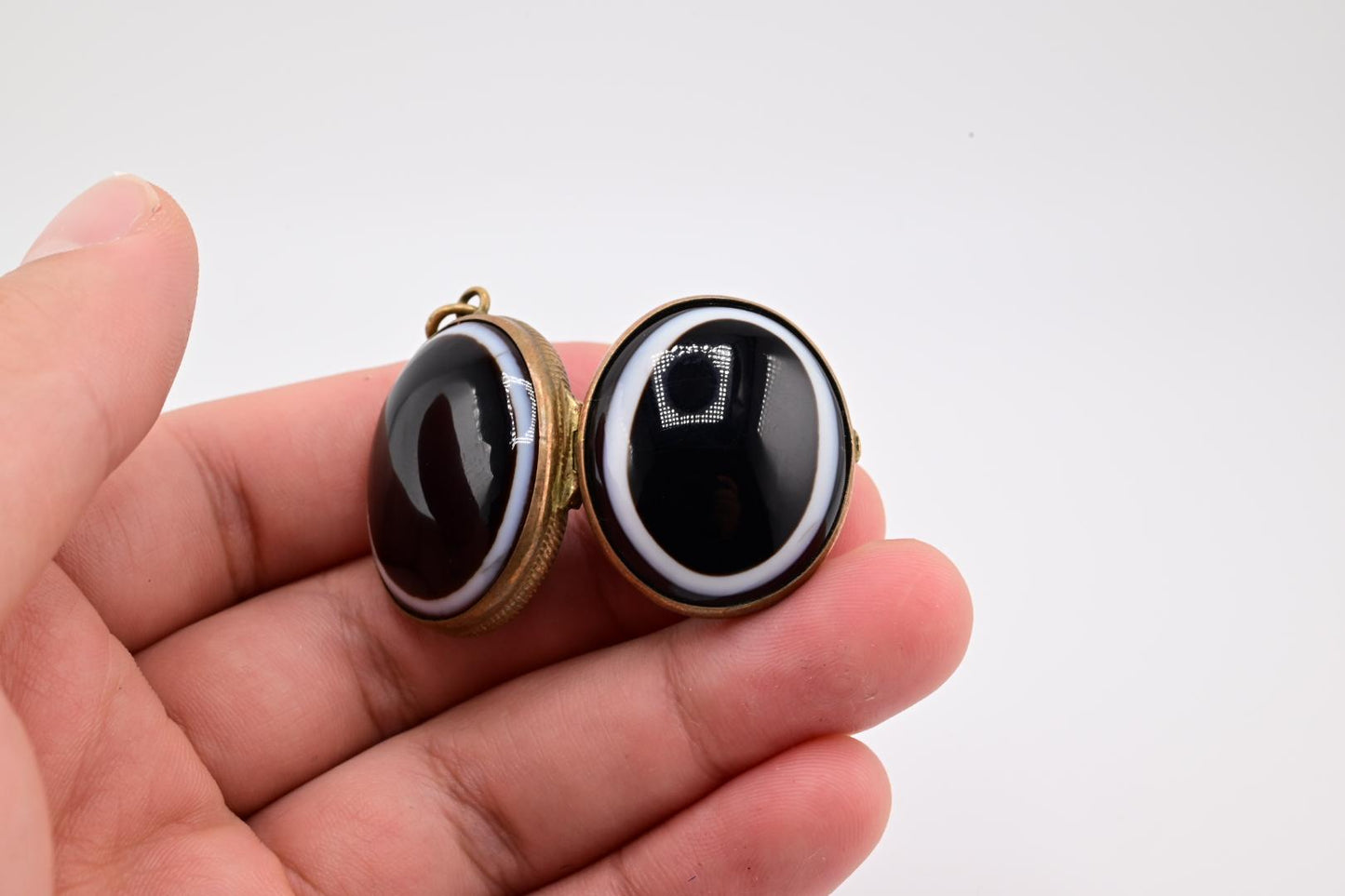 Gorgeous Victorian Period Agate Bullseye Locket