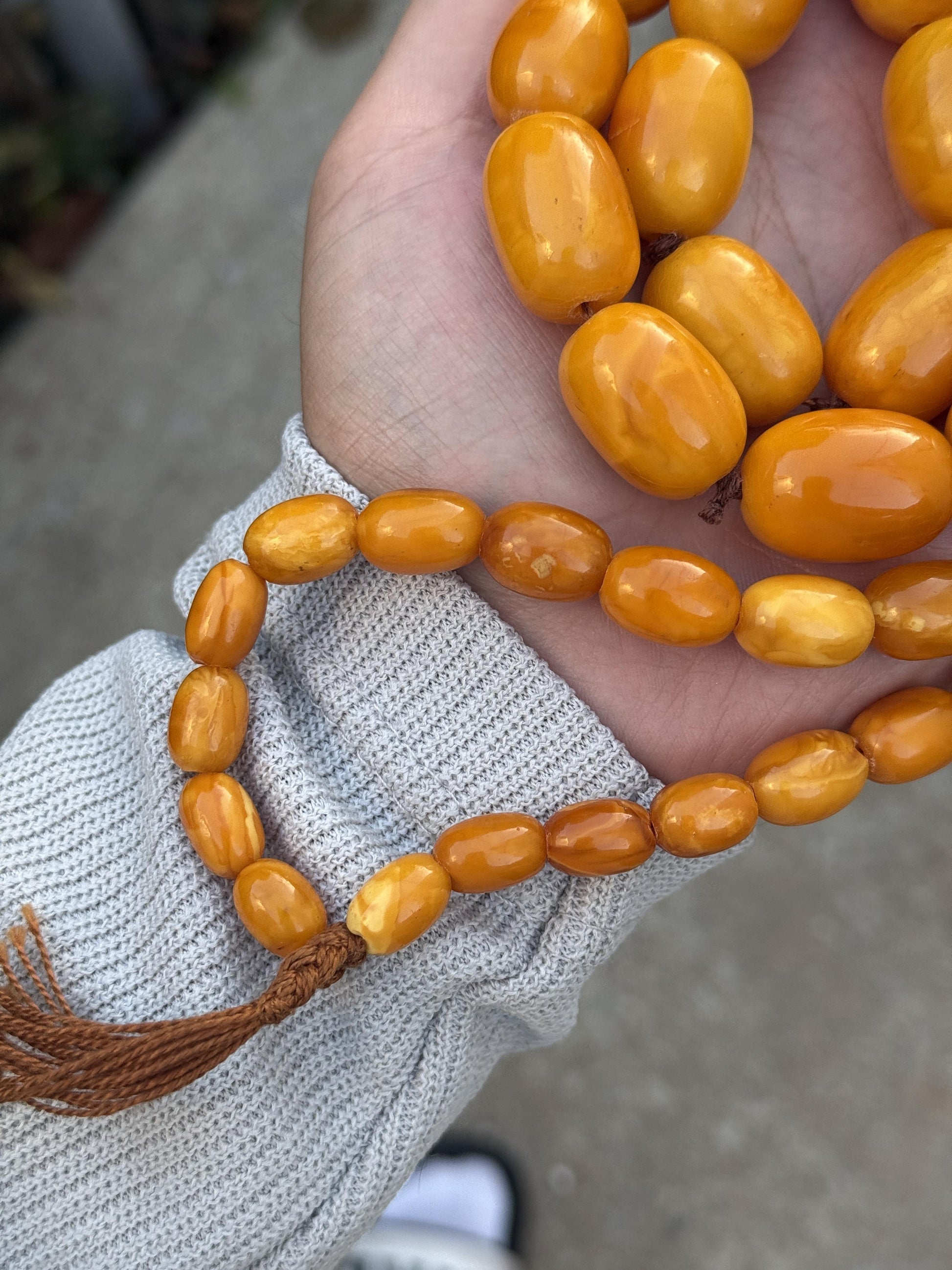 Gorgeous Antique Butterscotch Amber Necklace 155.8 Grams