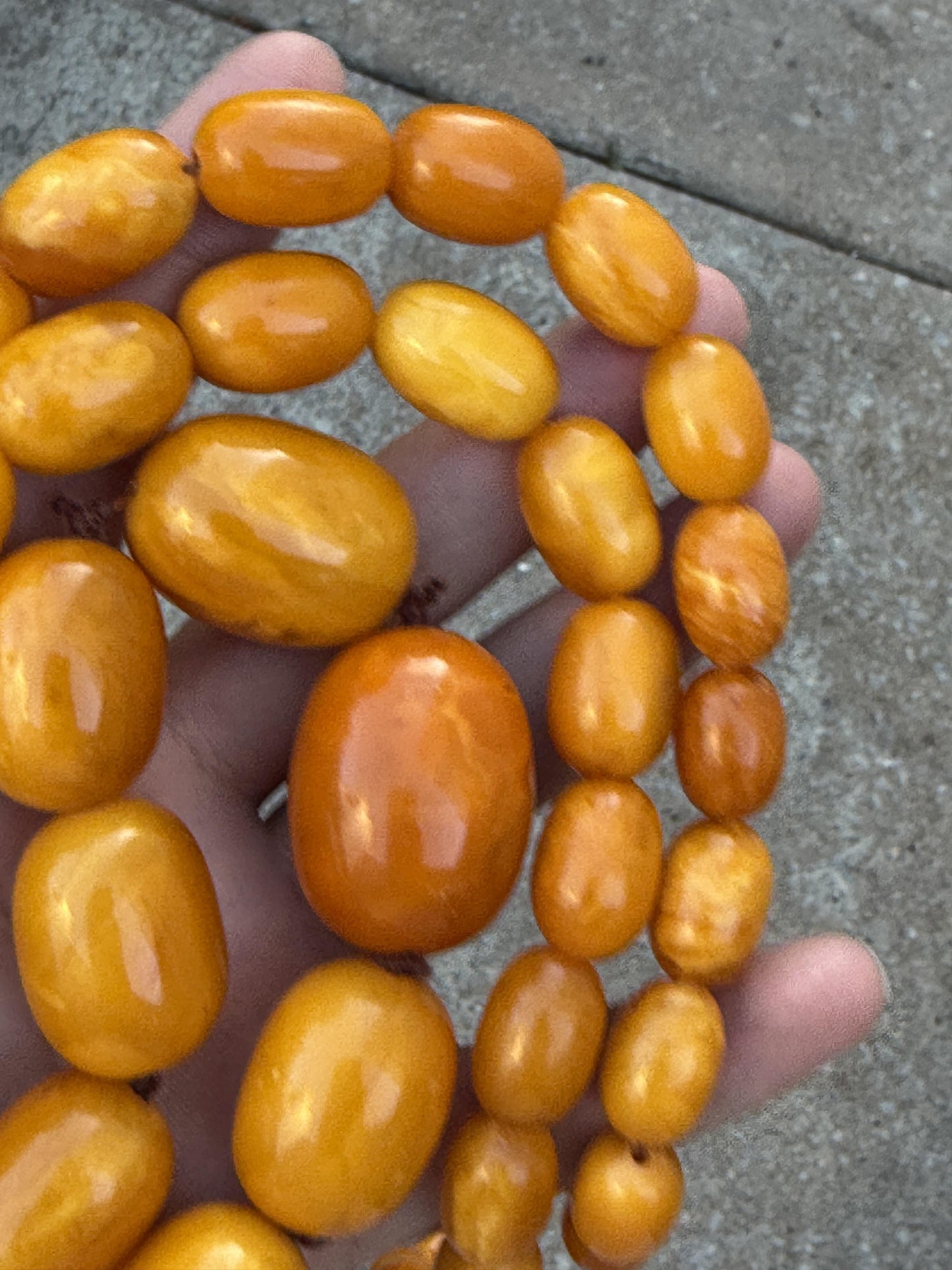 Gorgeous Antique Butterscotch Amber Necklace 155.8 Grams