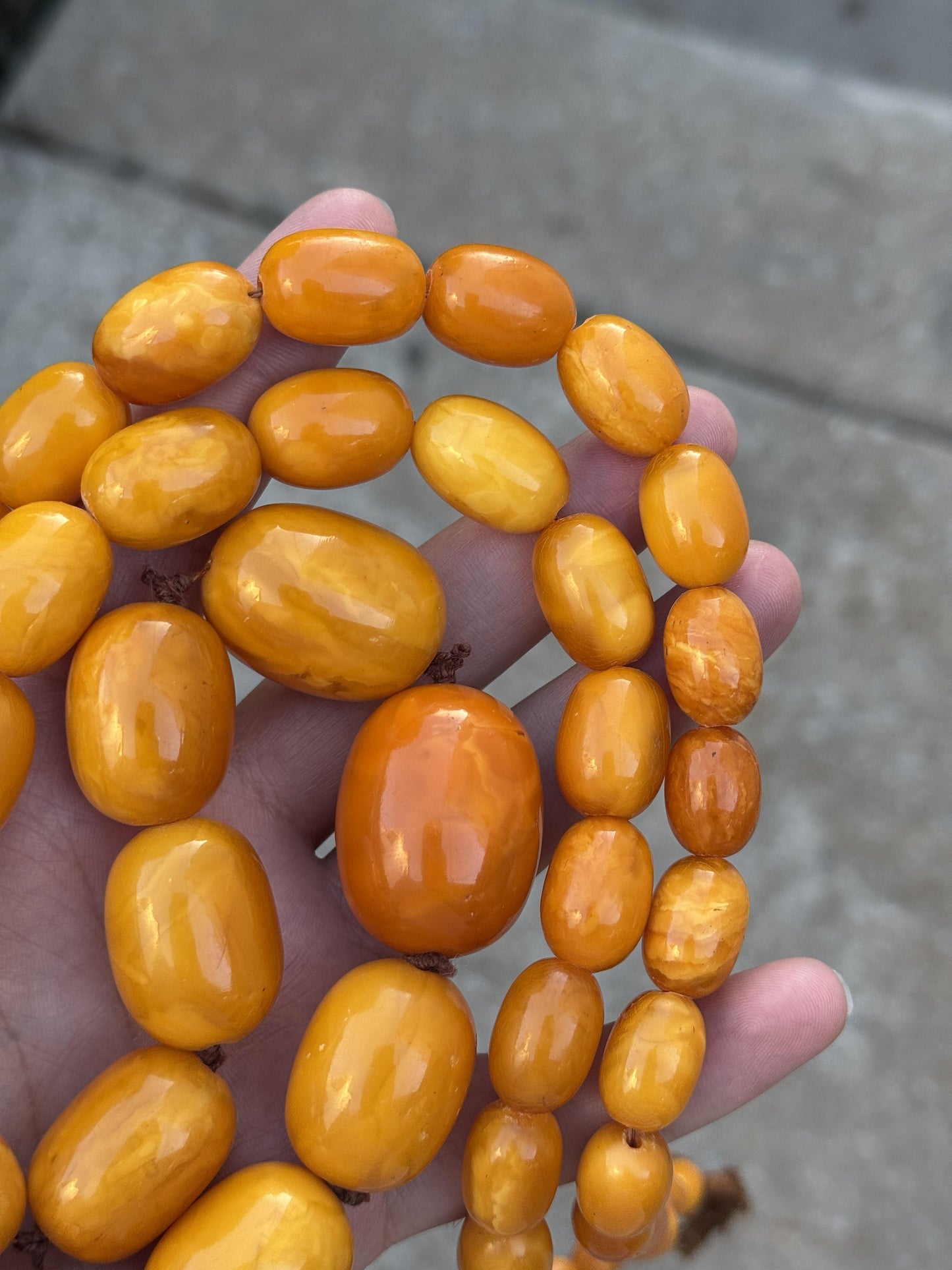 Gorgeous Antique Butterscotch Amber Necklace 155.8 Grams