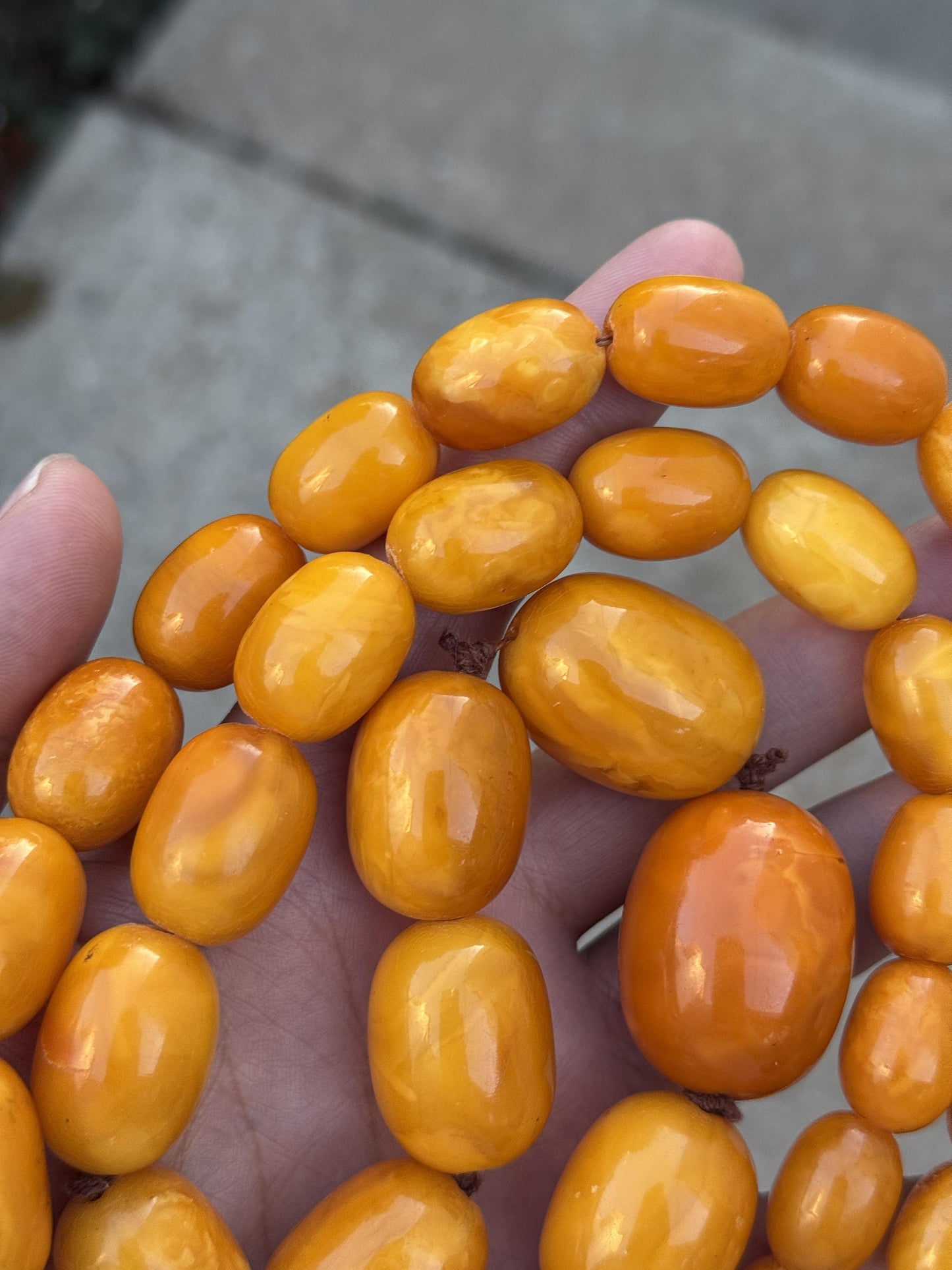 Gorgeous Antique Butterscotch Amber Necklace 155.8 Grams