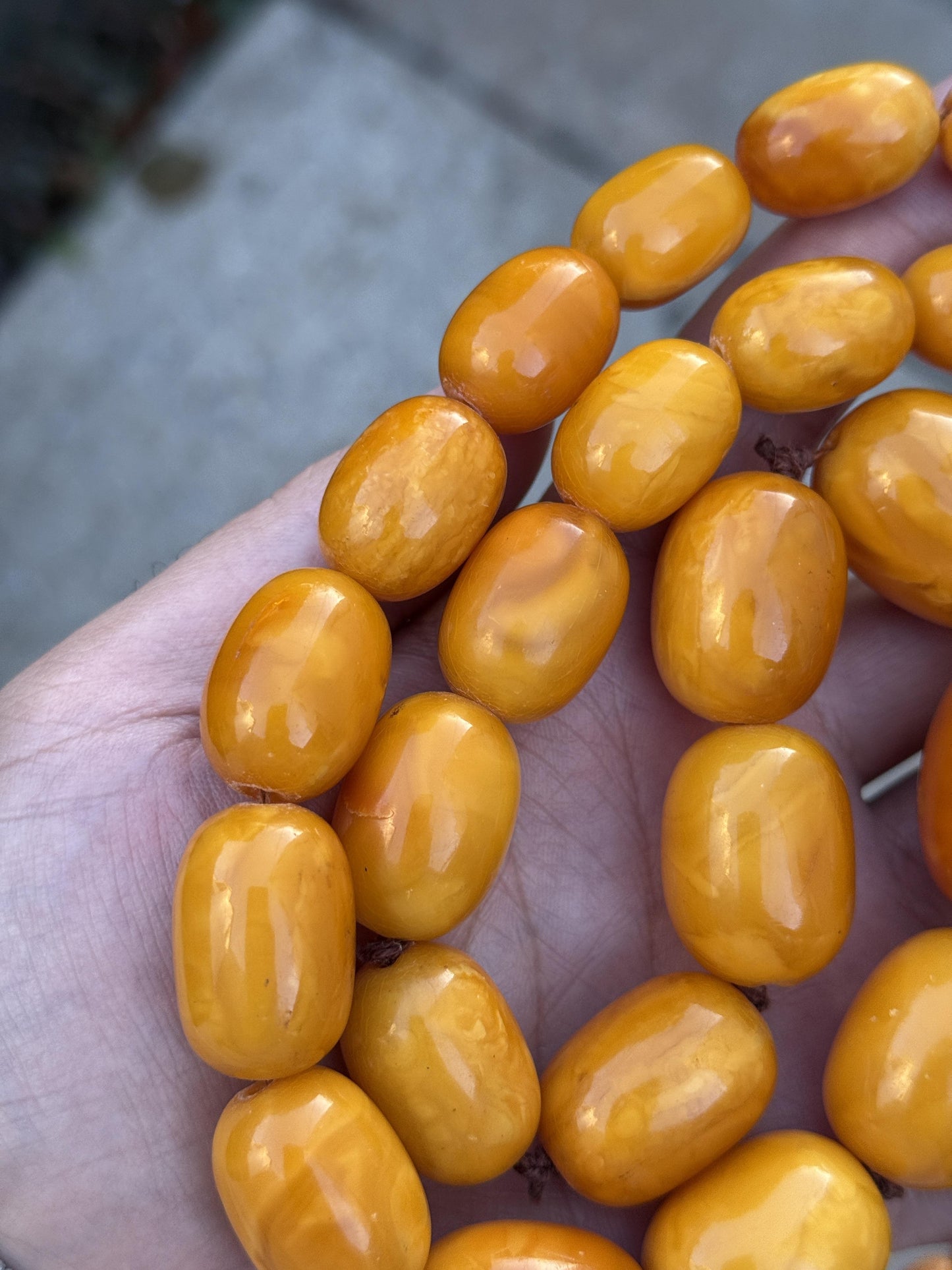 Gorgeous Antique Butterscotch Amber Necklace 155.8 Grams