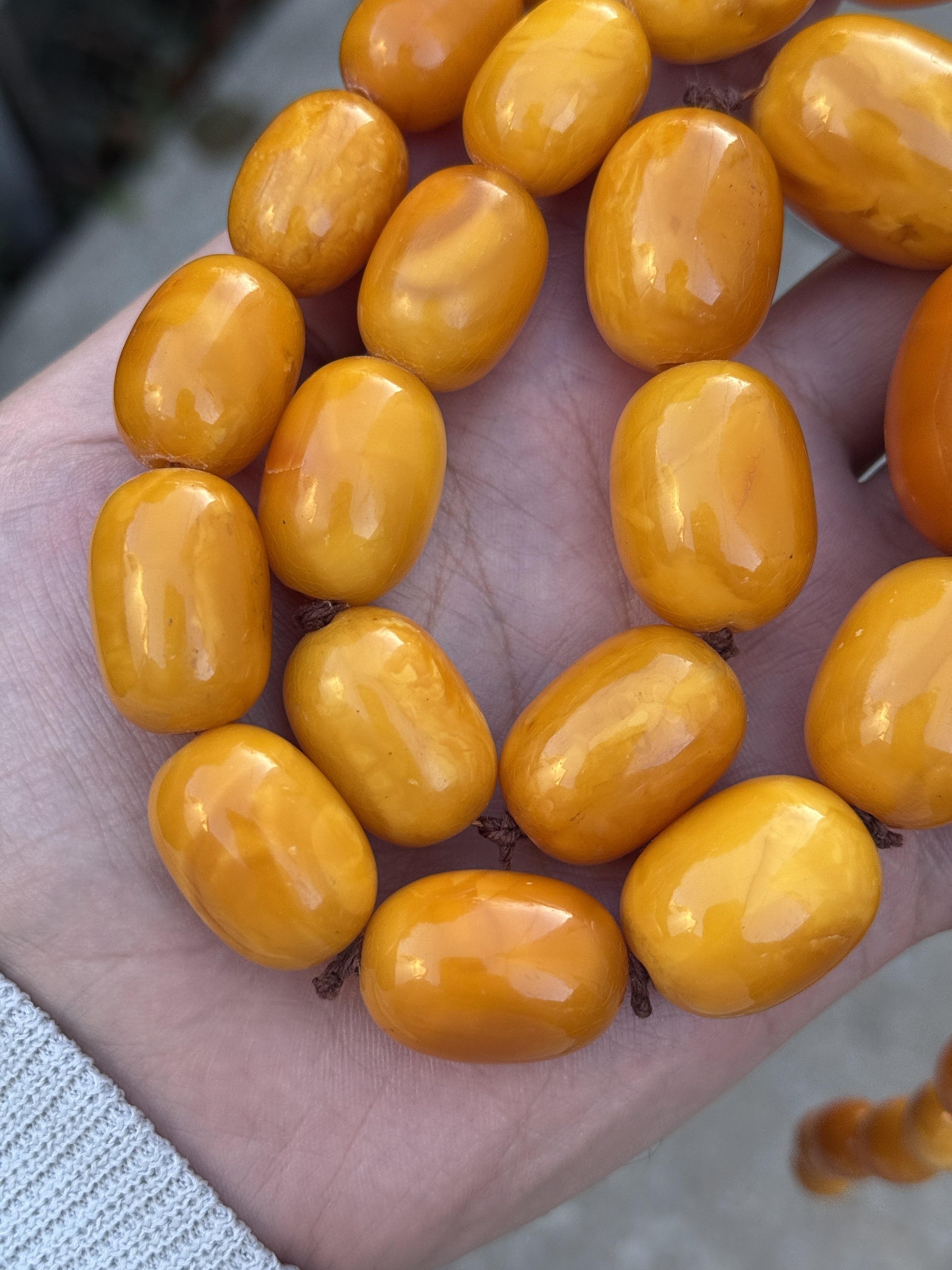 Gorgeous Antique Butterscotch Amber Necklace 155.8 Grams