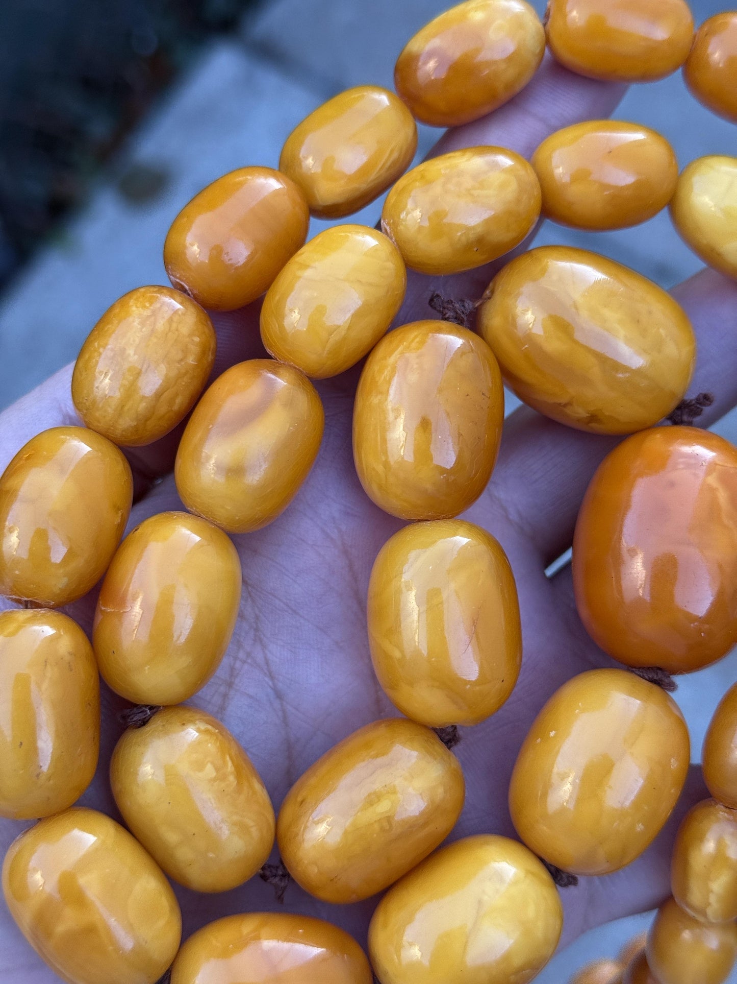 Gorgeous Antique Butterscotch Amber Necklace 155.8 Grams